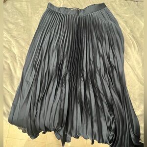 Abercrombie Navy Blue Satin Pleated Skirt